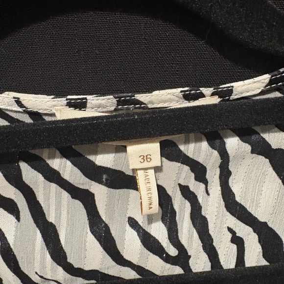 Maje Black and White Patterned Long Sleeve Dress - Picture 4 of 6